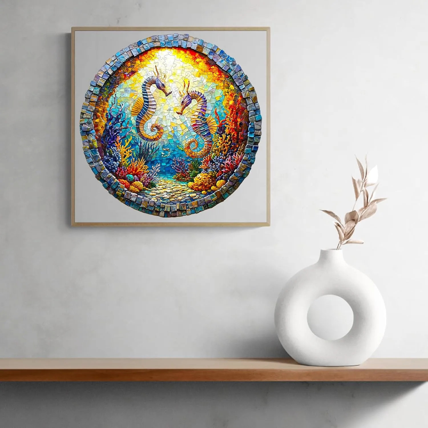 * 11.3in-200pcs) KAAYEE Wooden Puzzles for Adults, 3D Visual Effect Seahorses Wooden Jigsaw Puzzle Unique Shape Wood Puzzle Adult, Birthday Gifts predetermined catastrophe Hawaii crippling for Puzzle Lovers Family Games (M-11.4 