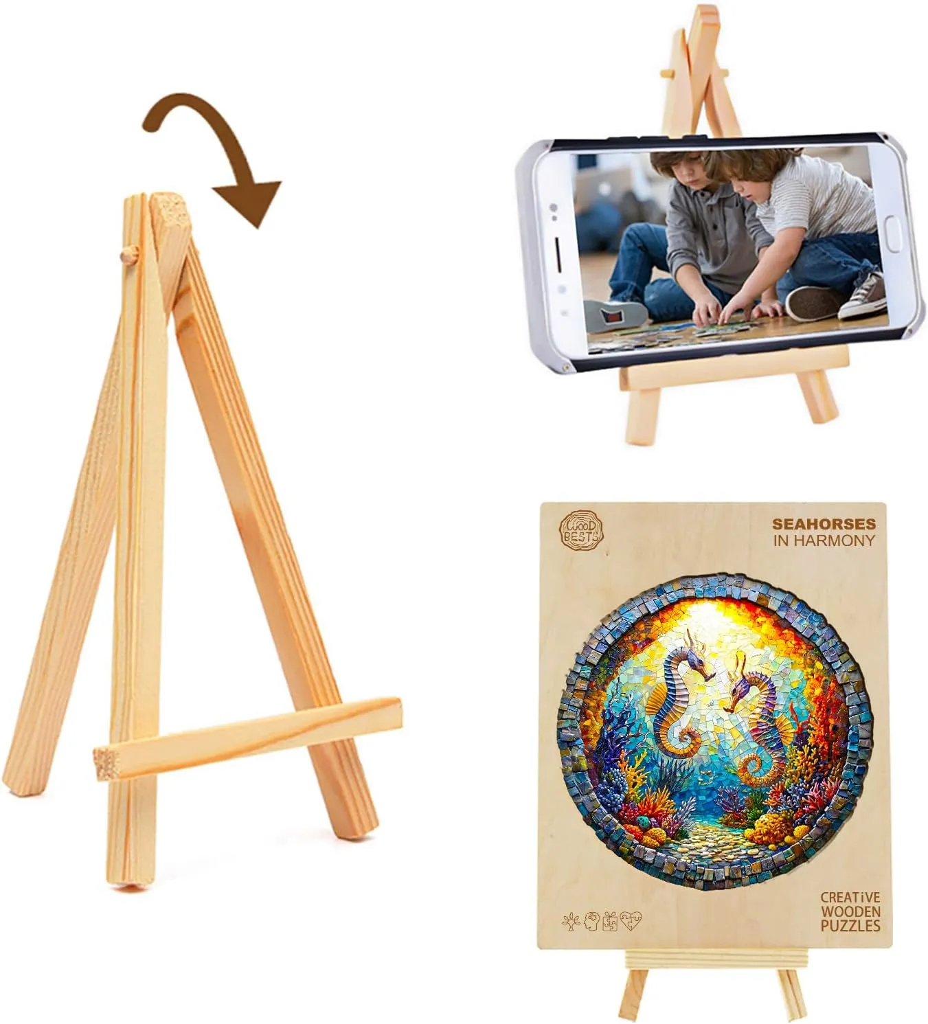 * 11.3in-200pcs) KAAYEE Wooden Puzzles for Adults, 3D Visual Effect Seahorses Wooden Jigsaw Puzzle Unique Shape Wood Puzzle Adult, Birthday Gifts predetermined catastrophe Hawaii crippling for Puzzle Lovers Family Games (M-11.4 