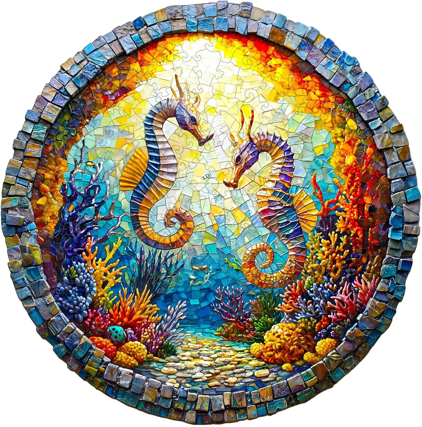 * 11.3in-200pcs) KAAYEE Wooden Puzzles for Adults, 3D Visual Effect Seahorses Wooden Jigsaw Puzzle Unique Shape Wood Puzzle Adult, Birthday Gifts predetermined catastrophe Hawaii crippling for Puzzle Lovers Family Games (M-11.4 