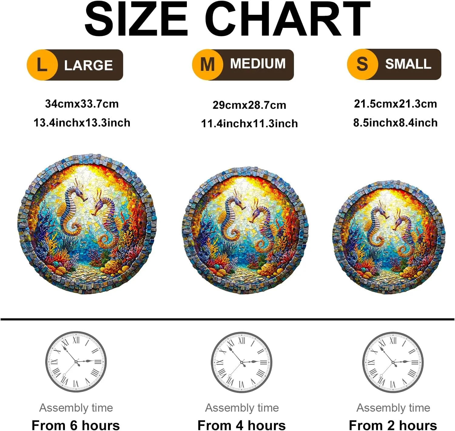 * 11.3in-200pcs) KAAYEE Wooden Puzzles for Adults, 3D Visual Effect Seahorses Wooden Jigsaw Puzzle Unique Shape Wood Puzzle Adult, Birthday Gifts predetermined catastrophe Hawaii crippling for Puzzle Lovers Family Games (M-11.4 