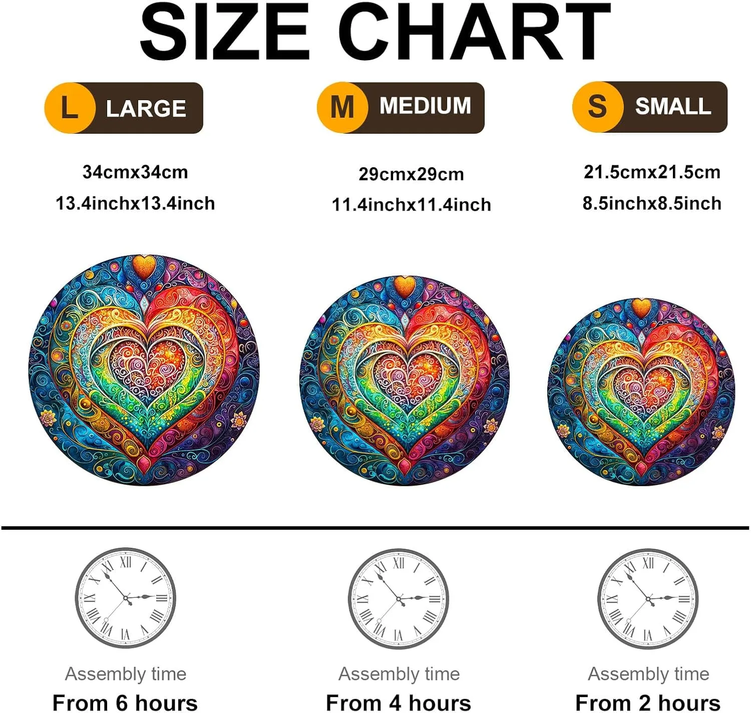 * 11.4 in-200pcs) KAAYEE Wooden Puzzles for Adults$ 3D Visual Effect Mandala Heart Wooden Jigsaw gatherer audience Puzzle Unique Shape Wood Puzzle Adult$ 3D Effect Flat Puzzle Birthday Family Game (M-11.4 