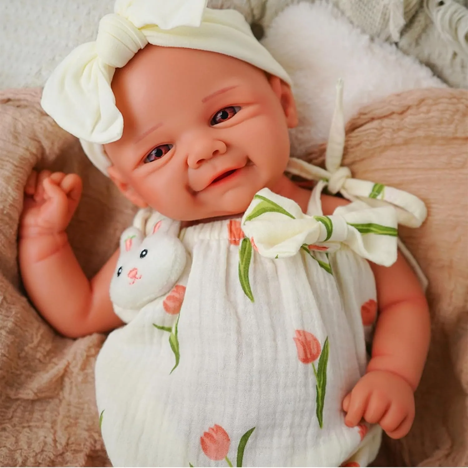 -16.5 inch Full Body Silicone Sleeping Baby Girl Handmade Face Realistic Body Details for Children Gift Reborn perennial Baby Dolls That Lifelike 
