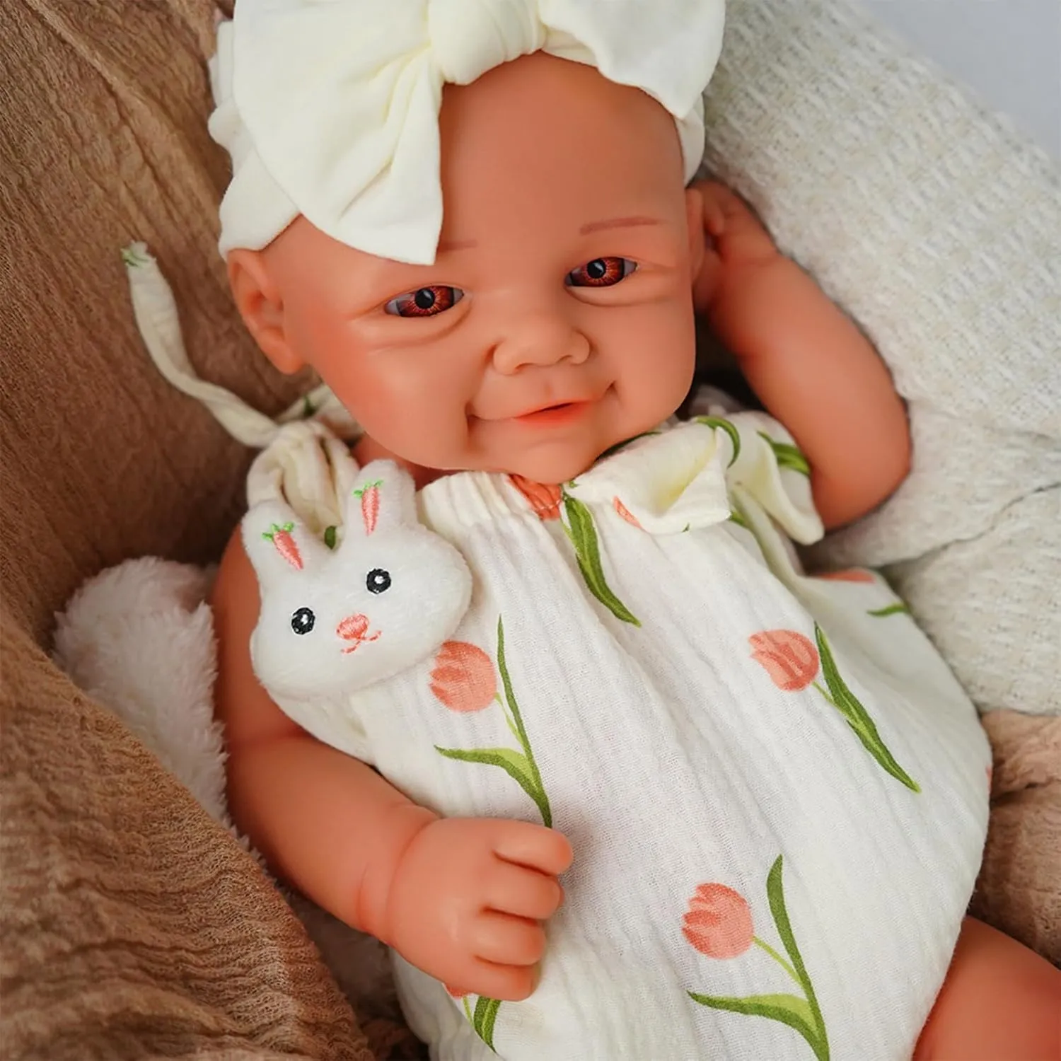 -16.5 inch Full Body Silicone Sleeping Baby Girl Handmade Face Realistic Body Details for Children Gift Reborn perennial Baby Dolls That Lifelike 