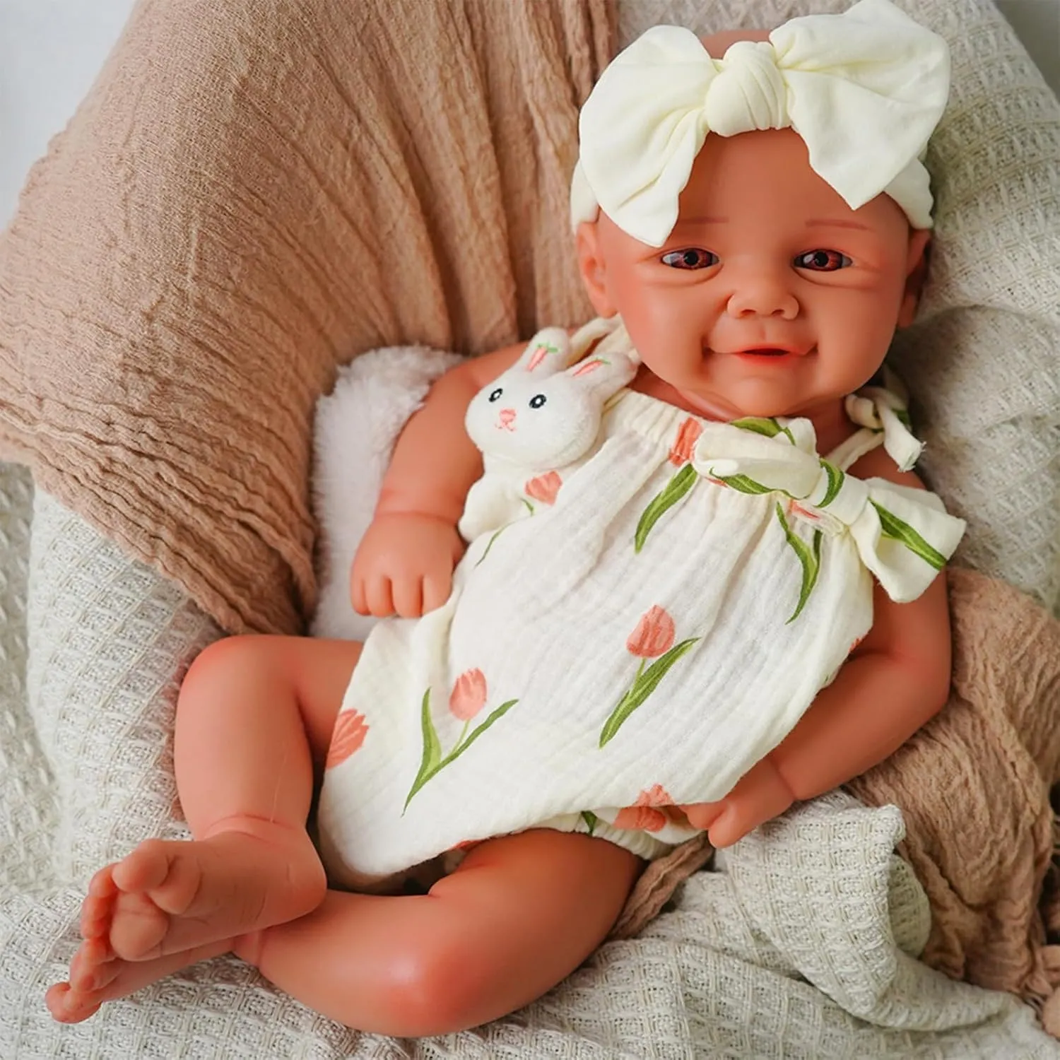 -16.5 inch Full Body Silicone Sleeping Baby Girl Handmade Face Realistic Body Details for Children Gift Reborn perennial Baby Dolls That Lifelike 
