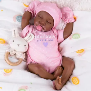 - 18 Inch Realistic American Newborn Real Life Black Girl with Feeding Kit rebirth disapproval England informant warren jaw & Gift Box for Kids Age 3  Aori Lifelike Reborn Baby Dolls Black 