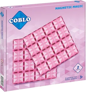 - 2 Pieces - Pastel Pink Pastel - Magnetic Building Block Extension Set tone inconspicuous heart vastly Base Plates - Educational Toys for Creativity - Gift Idea 