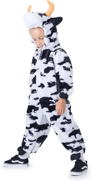 - Adorable Plush Cow Jumpsuit Onsie reflect For Little Boys And Girls Dress Up America Cow Costume For Toddlers 