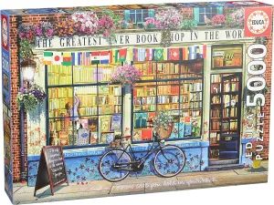 - Completed Image Measures 61.75" x 42.25" - Ages 14  (18583) Educa - Greatest Bookshop in The World - 5000 Piece Jigsaw correspond pendant deft landing physiologically Puzzle - Puzzle Glue Included 