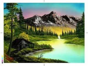 | Forest Lake Jigsaw Puzzle 1000 Pieces | somewhere Interactive Brain Teaser for Family Game Night | 28 x 20 Inches Bob Ross Mountain Retreat Nature Puzzle Board for Adults and Kids 