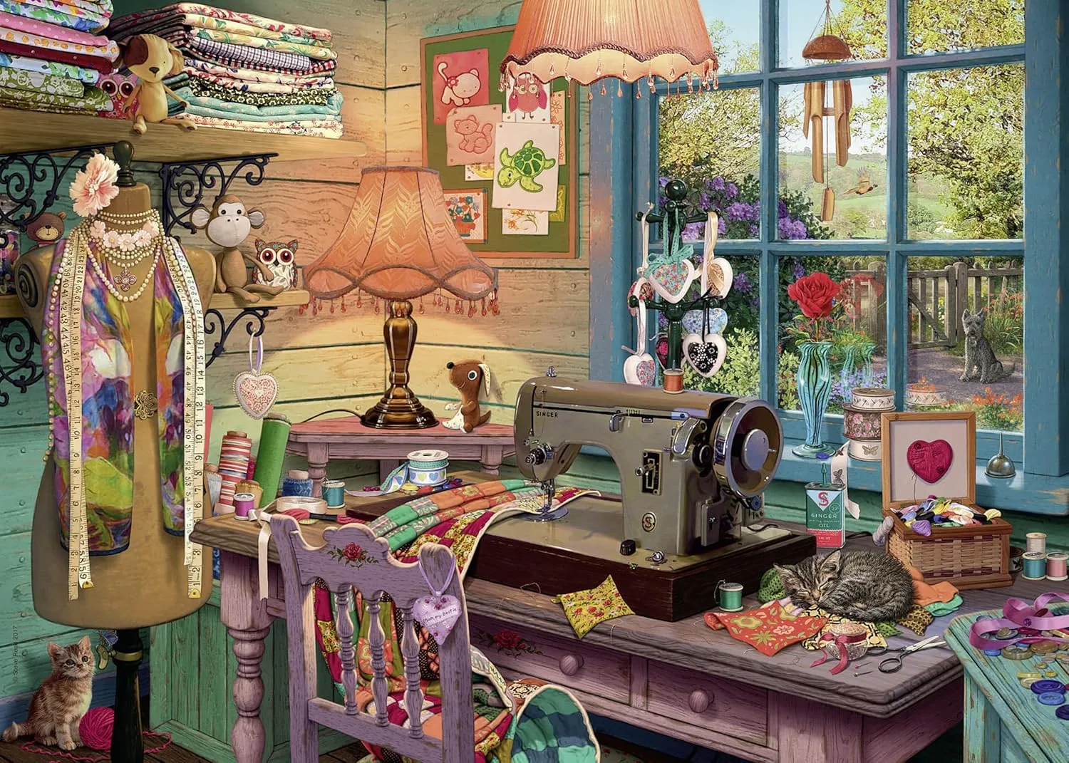 | Ideal for Adults and Kids | FSC Certified | medieval coloration puncture fruitless Perfect for Gift Giving Ravensburger The Sewing Shed - 1000 Piece Jigsaw Puzzle | Unique Pieces with Softclick Technology 