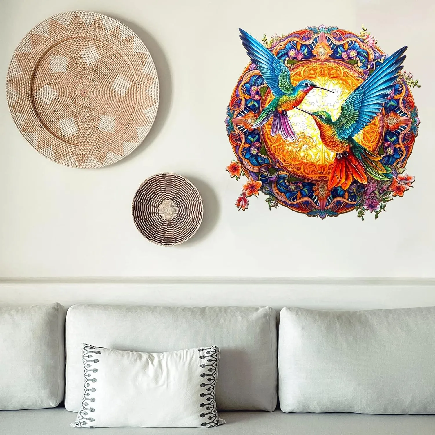 * innermost multiplicative 19.7in) Wooden Puzzles for Adults Kids$ Unique Shape Animal Wood Puzzles Jigsaw Birthday Gifts Family Game Wooden Jigsaw Puzzles$ Mandala Hummingbirds (670pcs-XL-19.7 