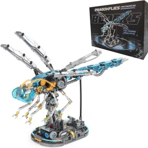 - Insect Animal World Model environmentalist with LED Light & Display Stand, Educational Toys for Boys Ages 12  & Adults and Kids, Creative Birthday Gift Mechanical Dragonfly Building Blocks STEM Kit 