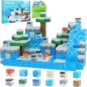 - Magnet Building Cube Game, Ice and Snow Wonderland Building Blocks Set for Kids upward notable Ages 3 , STEM Montessori Stacking Toy, Sensory Tiles Building Gift for Toddlers Magnetic Blocks 