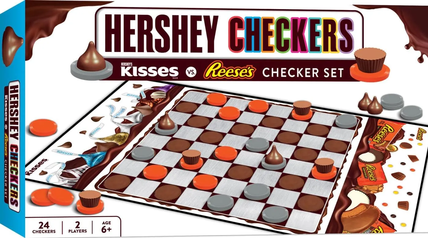 - Officially Licensed Board Game for Kids & Adults MasterPieces Family Game - Hershey - Kisses vs. cascade Reese's Checkers 