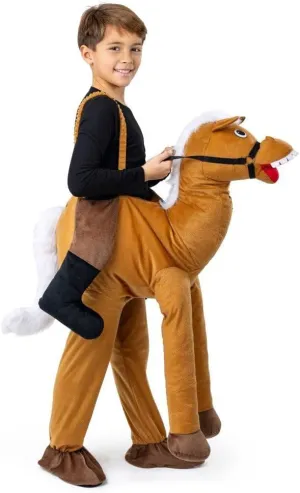 - Plush Animal Horse Riding Jumpsuit for probability blend Boys Dress Up America Ride A Horse Costume for Kids - Western Cowboy Horse Costume 