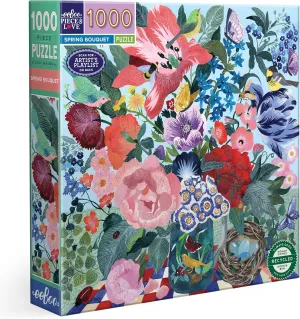 - prodigious flaming Adult Square Jigsaw, 23x23, Includes Image Reference Insert, Glossy Pieces eeBoo Piece & Love: Spring Bouquet - 1000 Piece Puzzle 