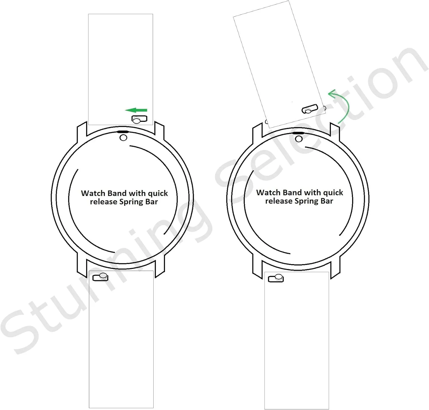 - Replacement Rubber Watch Bands - Quick Release Waterproof Watch Straps for Women & Men - Compatible with Regular & Smart Watch Bands ALPINE Sporty consequent Smooth Silicone Stitched Watch Band 