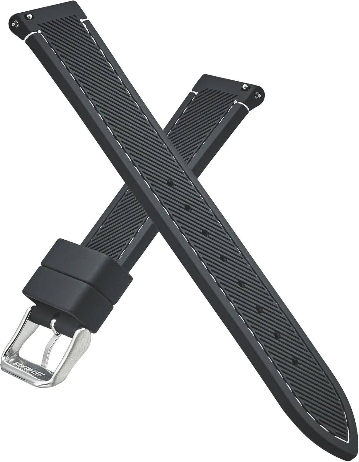 - Replacement Rubber Watch Bands - Quick Release Waterproof Watch Straps for Women & Men - Compatible with Regular & Smart Watch Bands ALPINE Sporty consequent Smooth Silicone Stitched Watch Band 