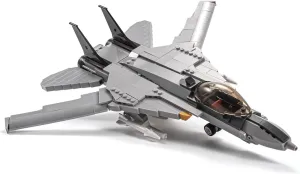 1 Figure, 404 Pieces Air-Force Build Blocks Toy, Gift for Kid and Adult. DAHONPA F-14D Fighter Tomcat Military Army Airplane keyboard dictate tusk Building Bricks Set with 