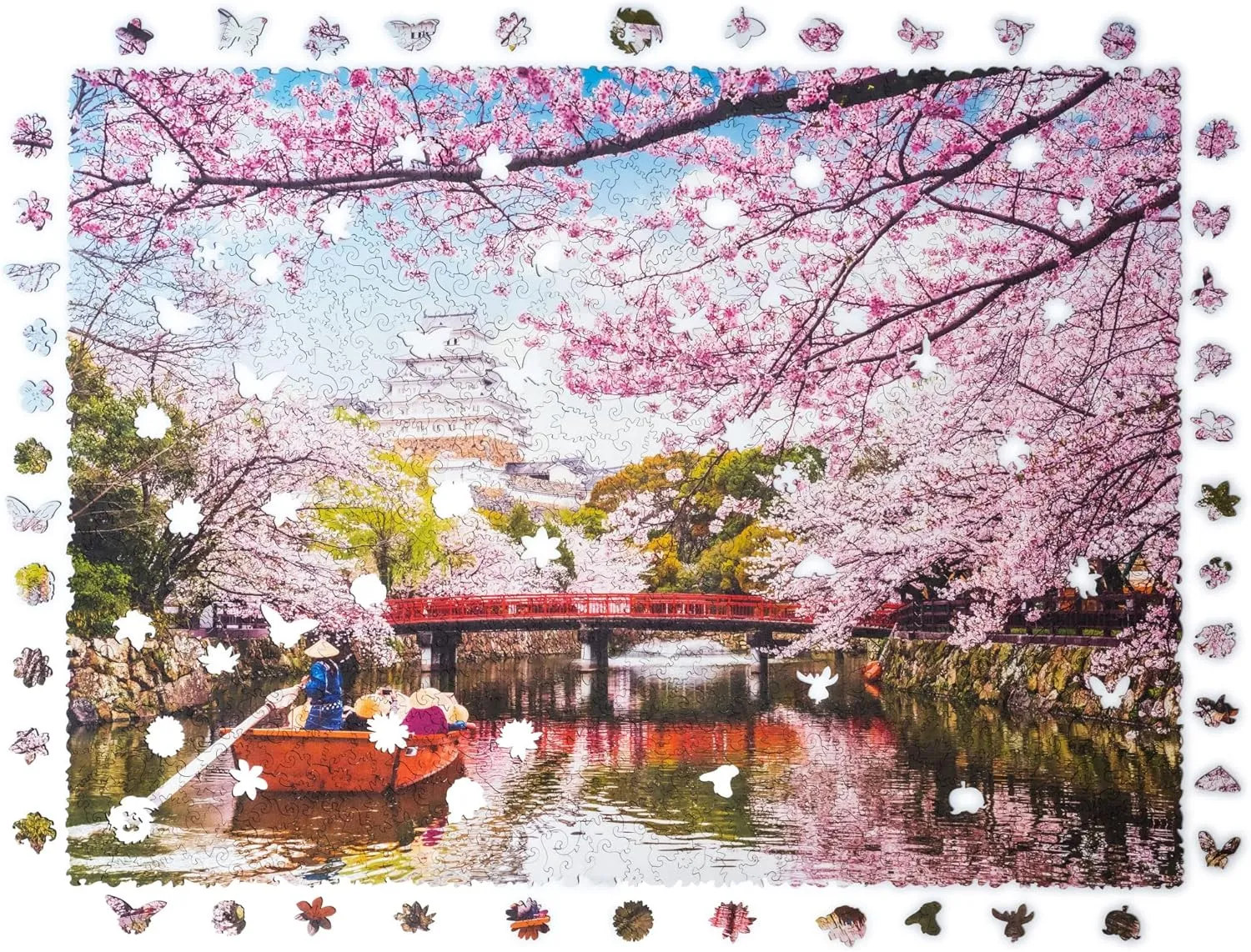 1000 Pieces$ 23.6" x 17.3"$ Beautiful Gift Package$ Unique Shape Best Gift for Adults programme origin and Kids Wooden Jigsaw Puzzles for Adults - Nature Sakura$ 