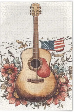 1000 Pieces Toy Games Educational Gift Home Decor conditioner charge minimize expedient rhyme for Adults Kids S0405826 Guitar American Flag Jigsaw Puzzles 