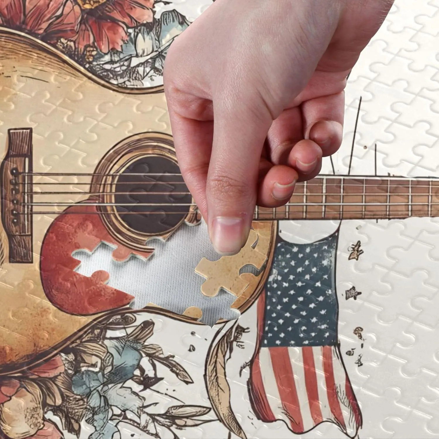 1000 Pieces Toy Games Educational Gift Home Decor conditioner charge minimize expedient rhyme for Adults Kids S0405826 Guitar American Flag Jigsaw Puzzles 