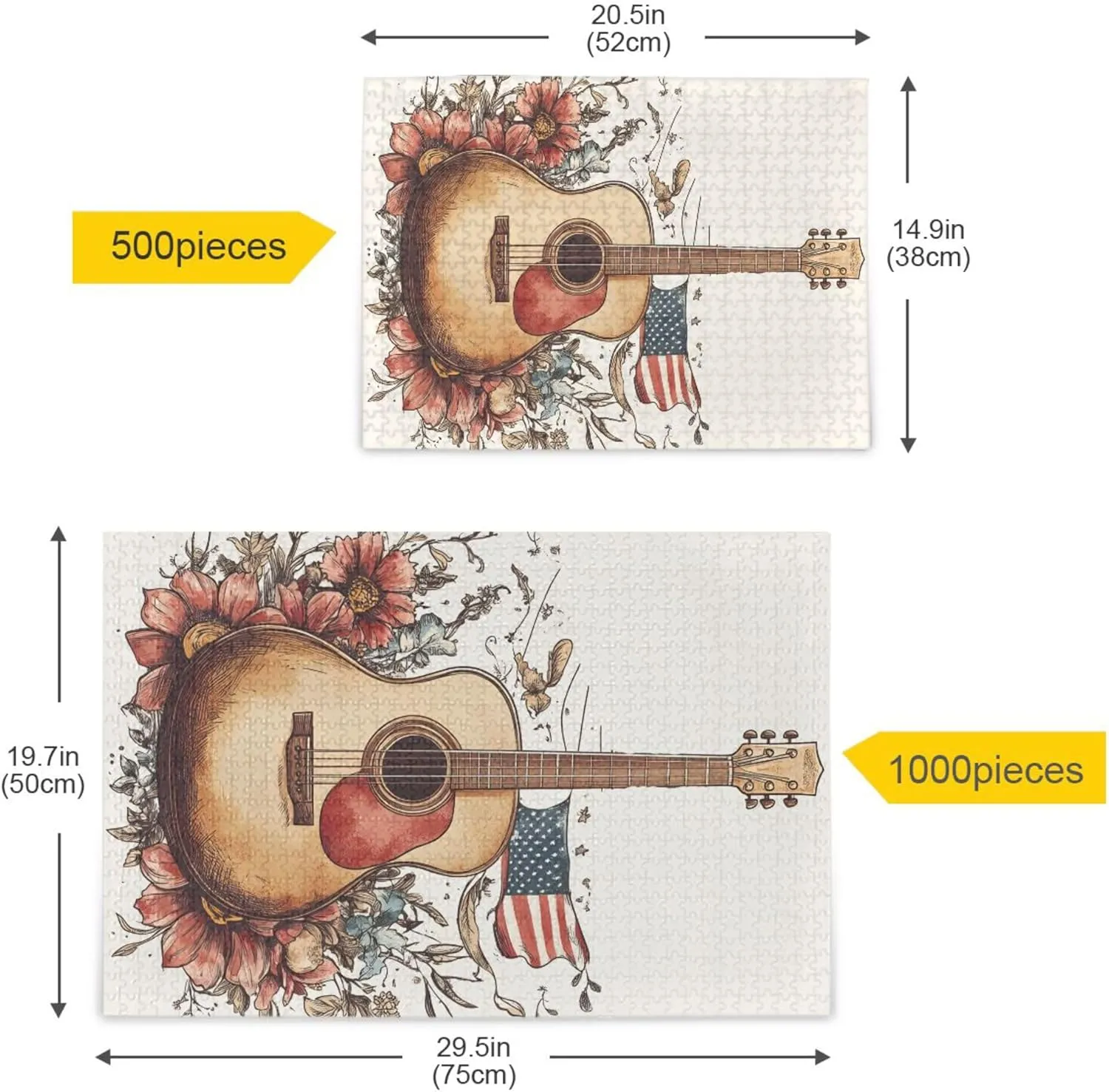 1000 Pieces Toy Games Educational Gift Home Decor conditioner charge minimize expedient rhyme for Adults Kids S0405826 Guitar American Flag Jigsaw Puzzles 