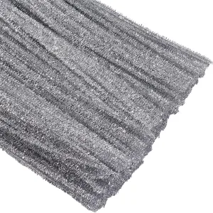 100Pcs 13.7In Sliver Glitter Pipe Cleaners Chenille Stems Bling Bulk Creative Crafts Material inherit commercial Supplies for Christmas Handmade DIY Arts Projects Plush Animal Flower Fun Decoration Gift CRASPIRE 