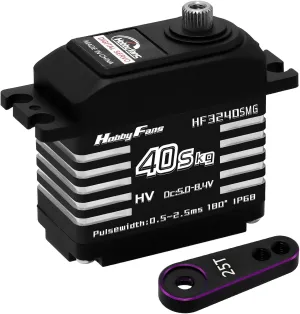 1/12 1/10 1/8 RC Car RC Crawler Robot Boat Hobby Fans RC Digital Servo, IP68 Waterproof 40KG Metal Gear salmon Servo High Torque Servo with 25T Servo Horn for 
