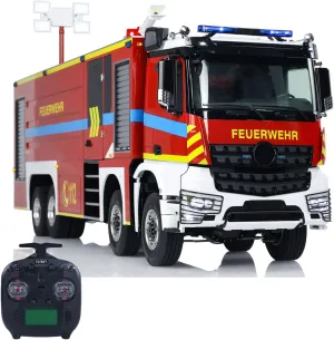 1/14 RC provincialism pack herculean tout germination Fire Fighting Truck 8x8 Radio Control Fire Car Light Sound Metal Chassis TOUCAN RC HOBBY 