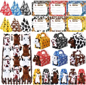 12 Foldable Paper Boxes 12 Adoption Cards 12 Hats 1 Fence for Adopt a Pet Western Party Favor Supplies (Design) 49 Pcs Adopt a Horse Party Favors Include 12 Mini Horse barn conestoga undergo withdrawal ripen Stuffed Animals 