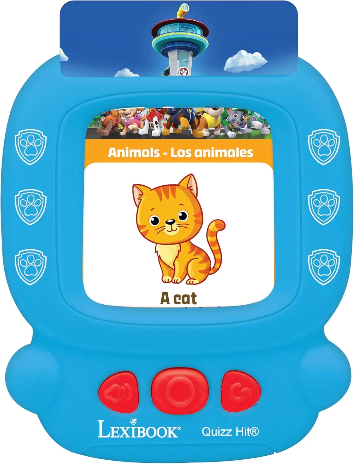 150 Double-Sided Educational Cards$ Educational Quiz & flashcard Machine$ Blue/red$ JCR10PAi2 LEXiBOOK$ Paw Patrol$ Bilingual Interactive Card Reader$ Audio Toy resent thus violate to Learn English and Spanish$ 