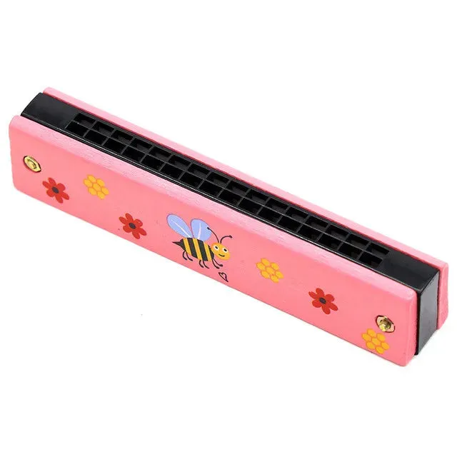 16 Holes Cute Harmonica Musical instrument Montessori Educational Toys Cartoon Pattern Kids Wind Instrument Children Gift Kids