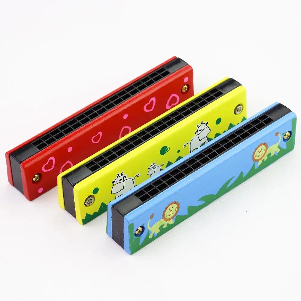 16 Holes Cute Harmonica Musical instrument Montessori Educational Toys Cartoon Pattern Kids Wind Instrument Children Gift Kids