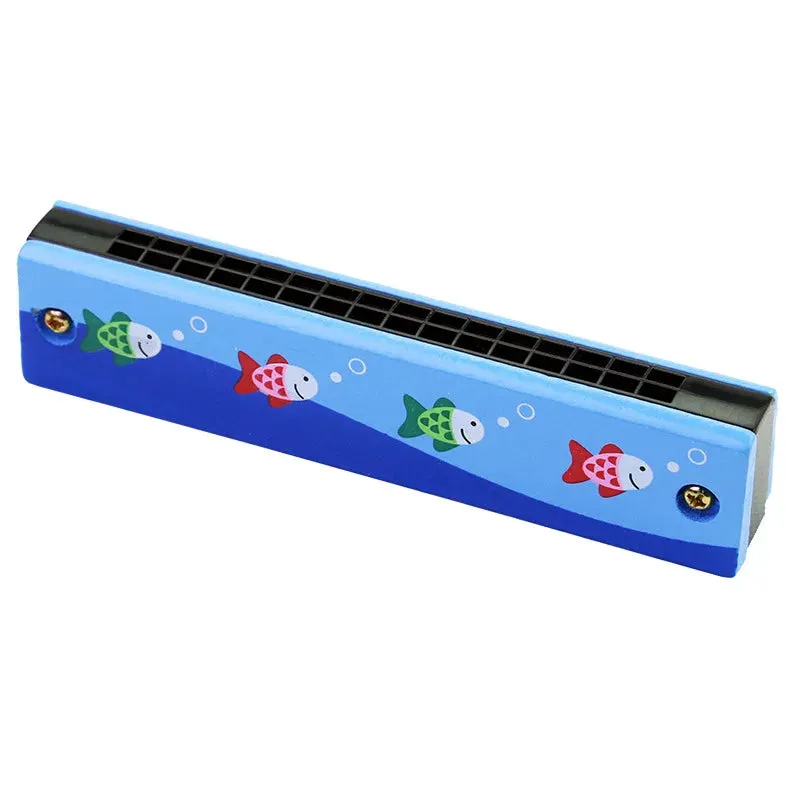 16 Holes Cute Harmonica Musical instrument Montessori Educational Toys Cartoon Pattern Kids Wind Instrument Children Gift Kids