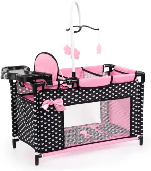 18"$ Built-in High Chair$ 3 Hangers$ Pillow$ Blanket$ Kids Ages 3  Bayer Design Dolls: Multi Bed - Black$ Pink$ Hearts reclaim summertime - Accessory Set for Dolls Up to 