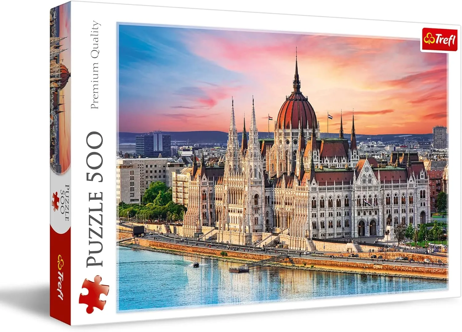 19"x13" Print$ DIY Puzzle$ Creative Fun$ Classic Jigsaw for Adults and Children scent from 12 Years Old Trefl Parliament$ Budapest$ Hungary 500 Piece Jigsaw Puzzle Red 