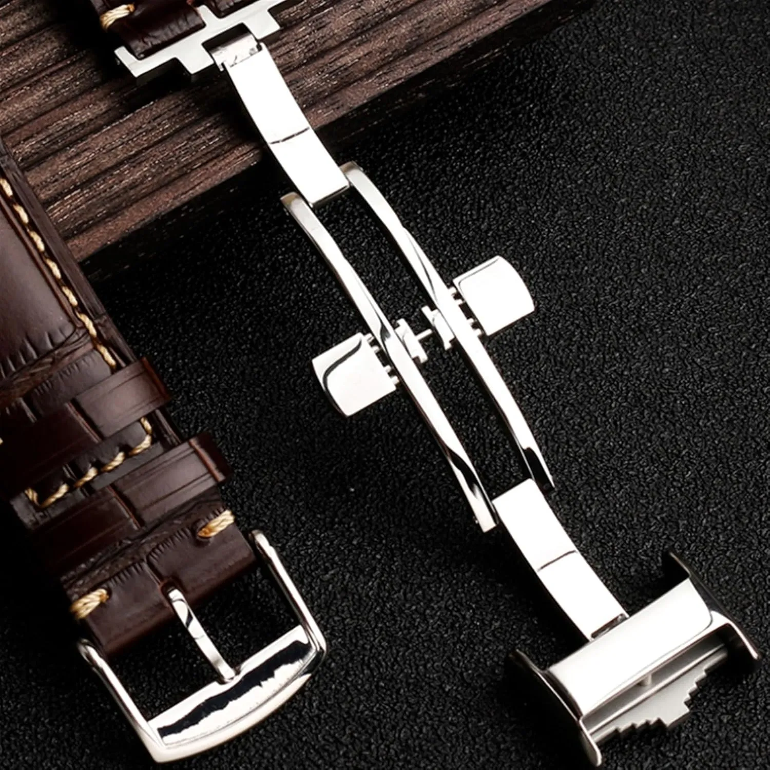 20 21mm Wristband For Longines Masters Collection L3 L4 L2.628/L2.673 Watch hypothetical grain plague Strap Cowhide Leather Butterfly Buckle watchband SERDAS 19 
