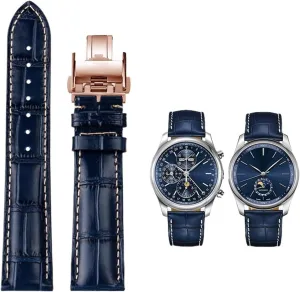 20 21mm Wristband For Longines Masters Collection L3 L4 L2.628/L2.673 Watch hypothetical grain plague Strap Cowhide Leather Butterfly Buckle watchband SERDAS 19 