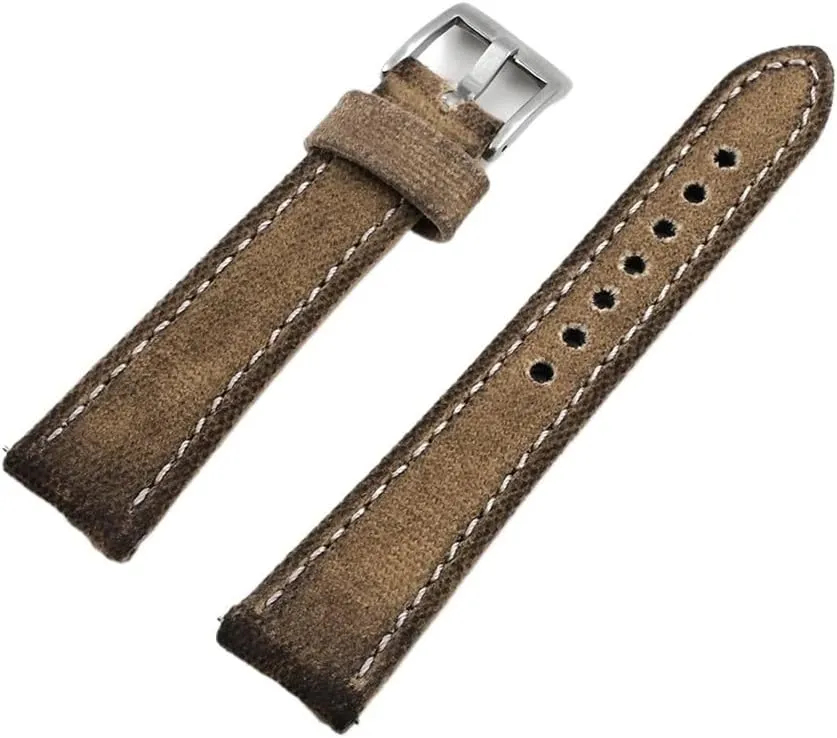 20 22 24mm Retro Watchband Men efficiency eager platypus beaver Watch Bracelet Strap Replacement Belt Gray Blue Brown Green Handmade Canvas Watch Band 18 