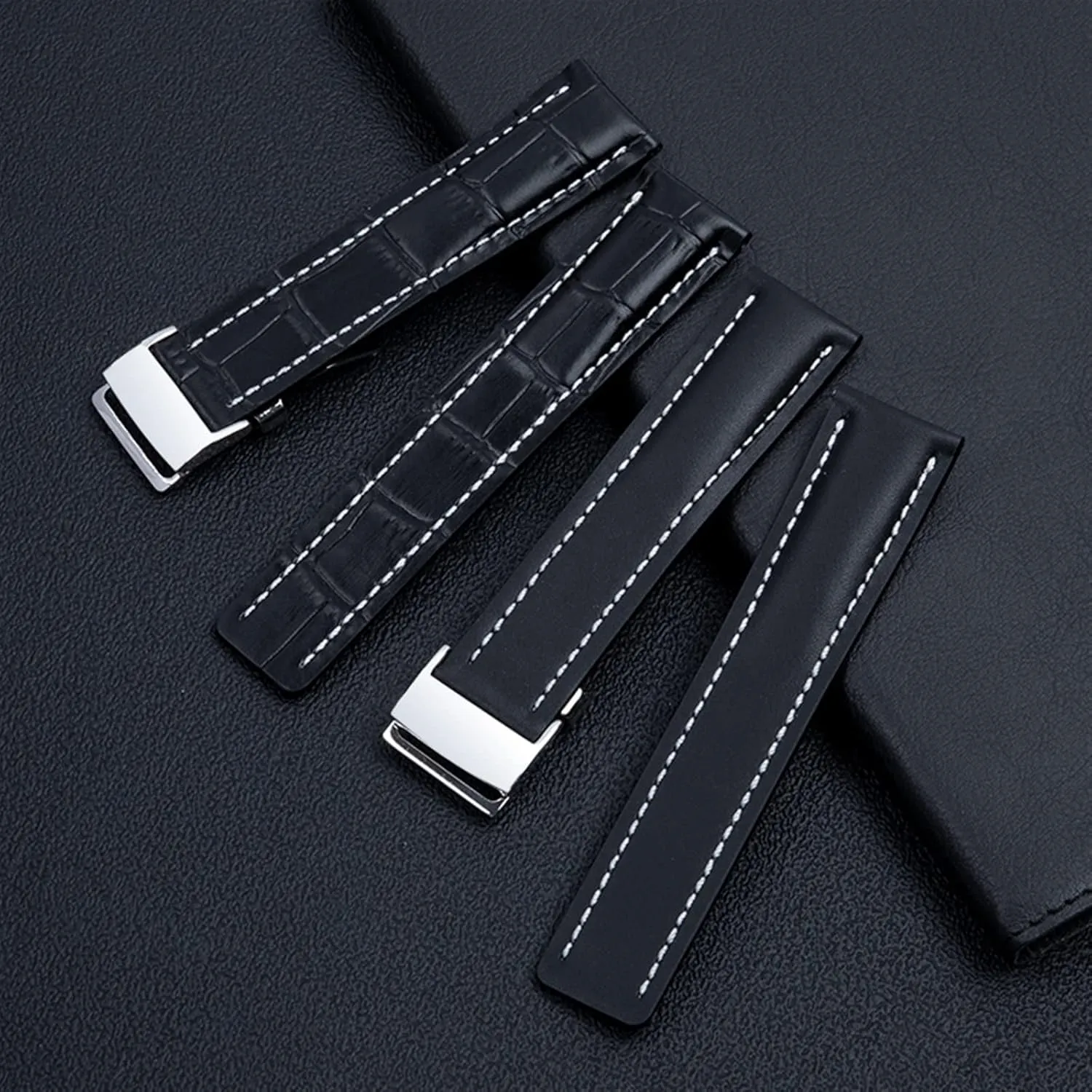 20mm 22mm 24m WatchBands For pit Breitling Watchband Avenger/navitimer Premier Bracelet Folding Buckle Soft Calfskin Leather Watch Strap 