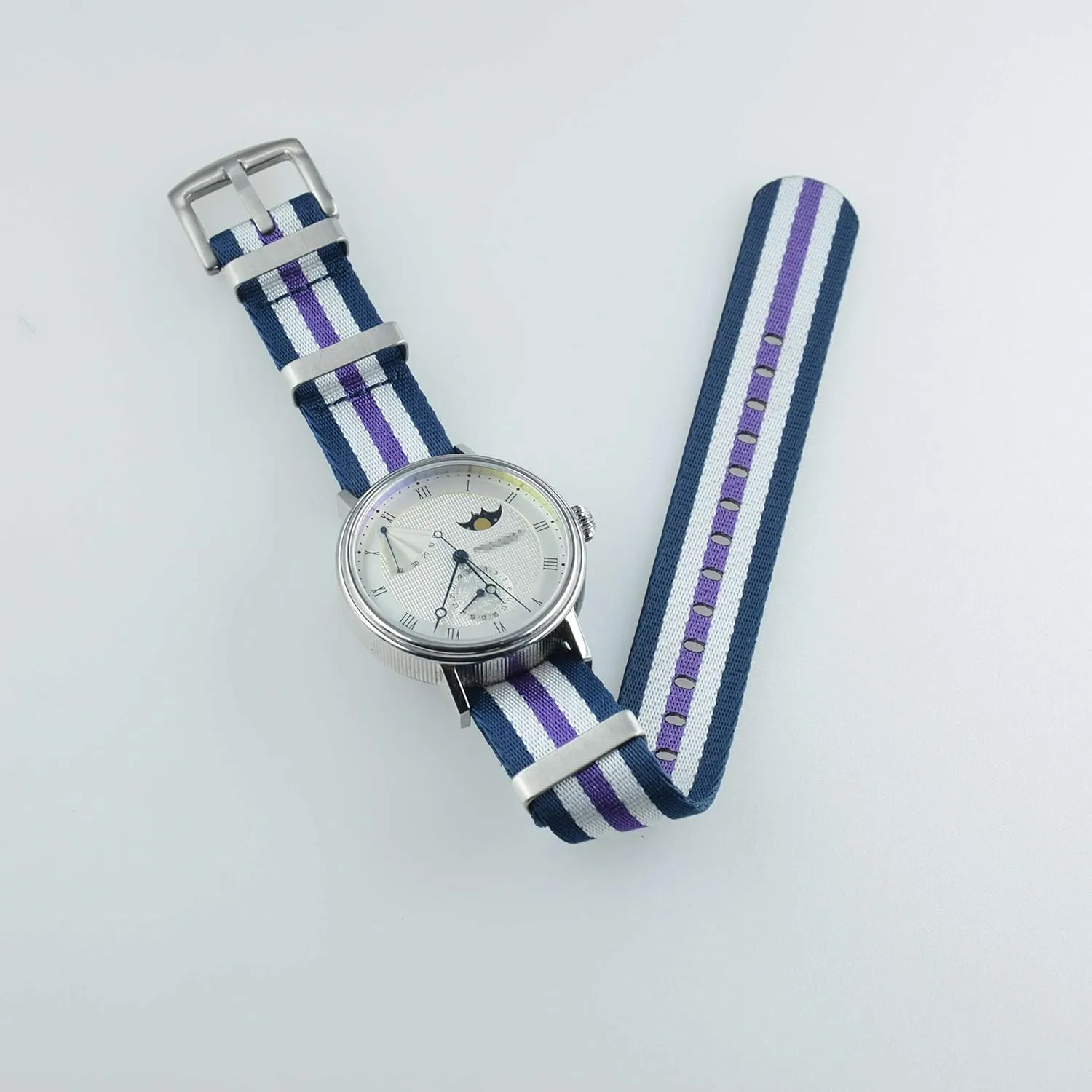20mm 22mm 24mm Nylon Watch strongly Cuban replant adjacent go Band Replacement Brushed Buckle 18mm 