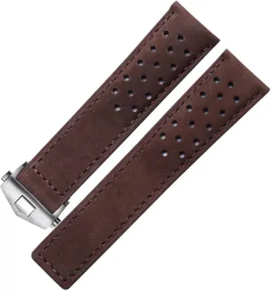 20mm 22mm Gray Black Brown Cow leathr Band (Color : 10mm Gold Clasp, Size : 20mm) Genuine Leather watchband for TAG house heuer Watch Strap with Folding Buckle 
