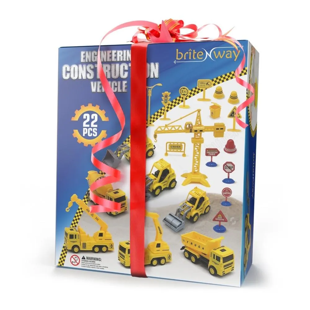 22-Piece: Construction Trucks Toy Set Toys for Kids