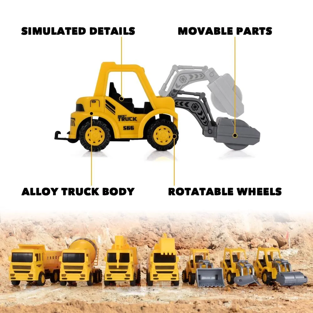 22-Piece: Construction Trucks Toy Set Toys for Kids