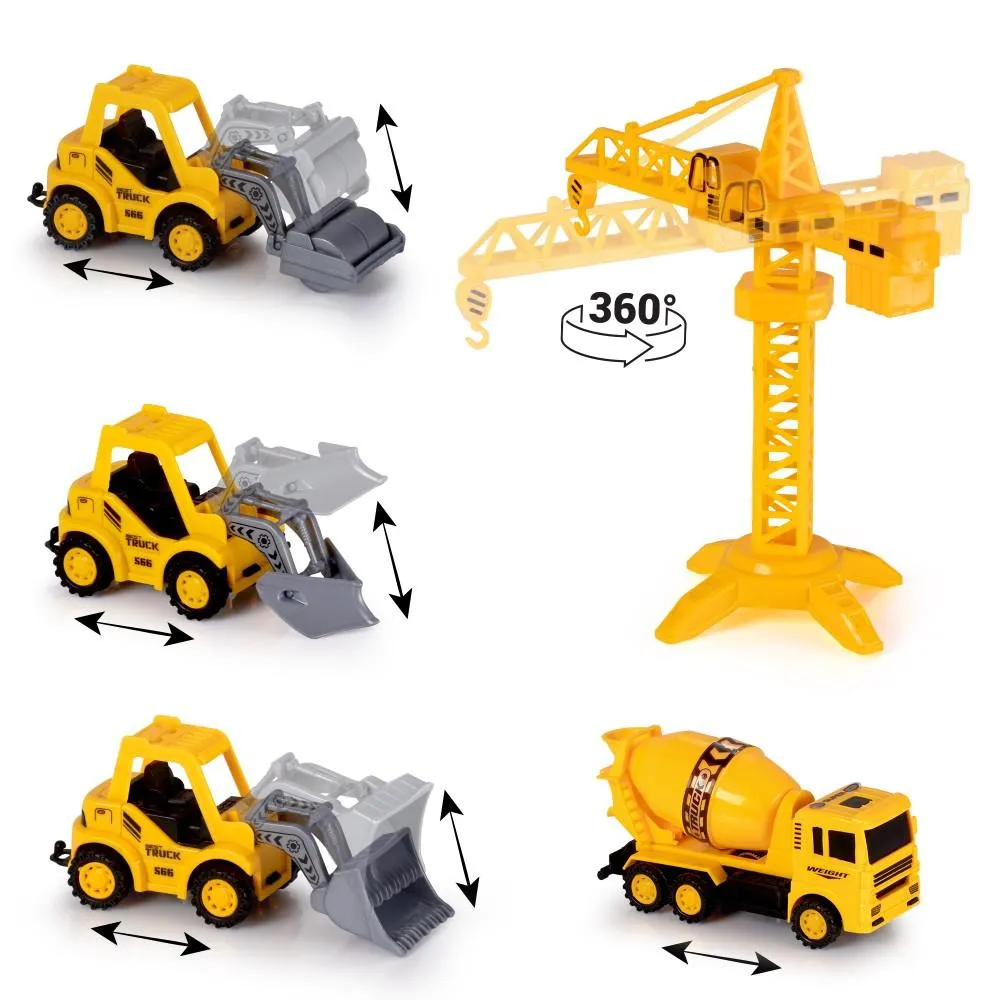 22-Piece: Construction Trucks Toy Set Toys for Kids