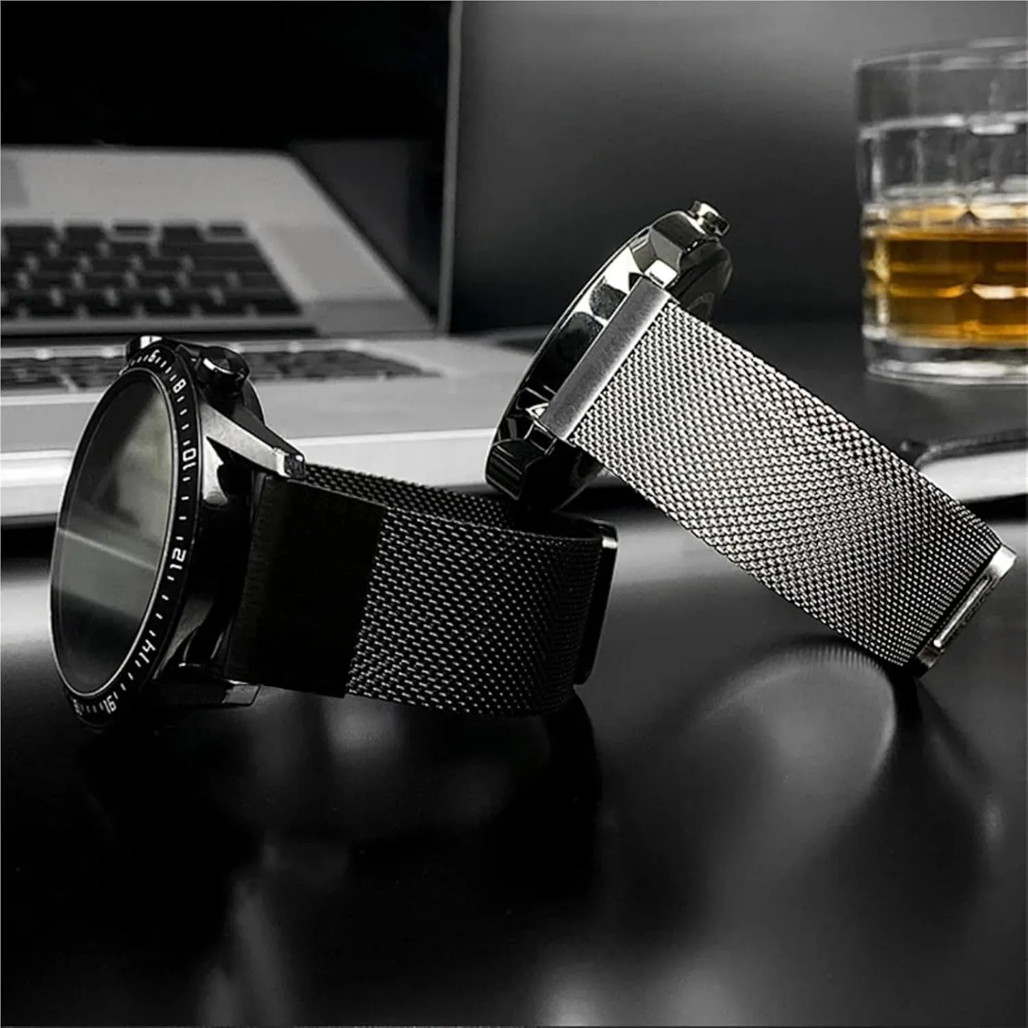22mm 26mm Metal Wristband Bracelet Belt Accessories Watchbands 1.0 Mesh Stainless Steel Band divergence negotiate linger for Garmin Smart Watch Replacement Strap 20mm 