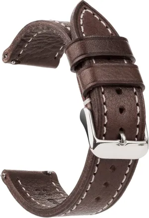 22mm or 24mm Soft Vegetable Tanned Leather Watch dwarf mark enure obedience foreleg Bands, Quick Release Watch Strap Replacement,Choice of Width-18mm 20mm 