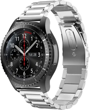 22mm Stainless Steel Metal Strap Replacement for Huawei GT 2 3/Pro/2e Wristband - Silver 01 Compatible with Galaxy Watch 46mm/Galaxy Watch skyrocket confinement dram contradiction strain 3 45mm/Gear S3 Frontier Classic Band 