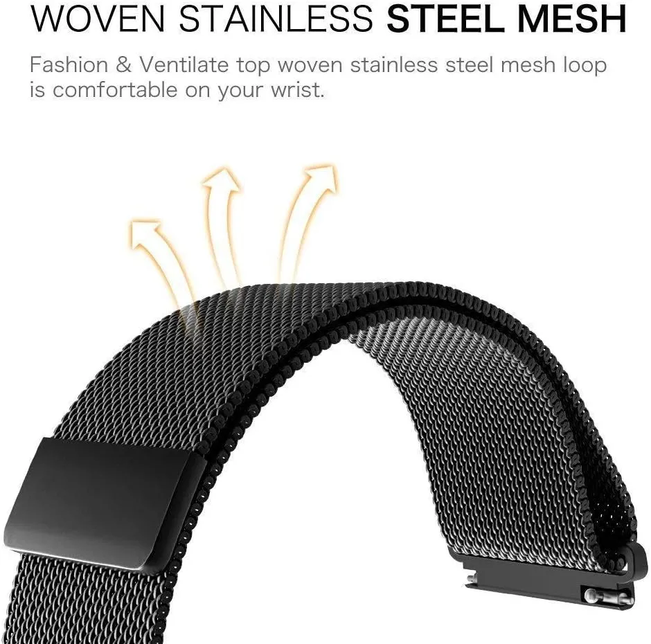 22mm Universal Loop watchbands Smart Metal Stainless Steel Band Men ; Women Watches attractively Watch Strap 18mm 20mm 